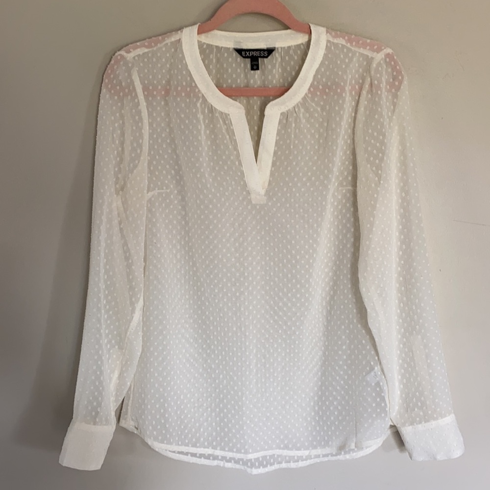 Express Swiss Dot Shirt - Cream - XS